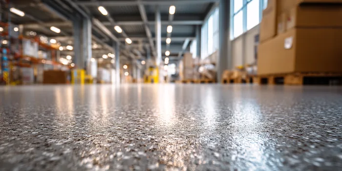 Sol en résine dans une zone de stockage logistique publié par CGS
